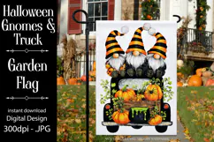 Halloween Gnome Garden Flag, Gnomes in Pickup Truck, d9 Product Image 1