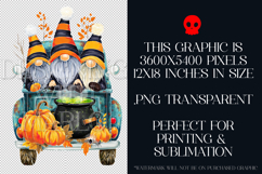 Halloween Gnomes in a Pickup, Gnome PNG, Sublimation Gnome 1 Product Image 2