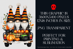 Halloween Gnomes in a Pickup, Gnome PNG, Sublimation Gnome 3 Product Image 2
