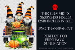 Halloween Gnomes in a Pickup, Gnome PNG, Sublimation Gnome 4 Product Image 2