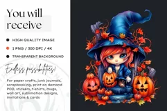 Halloween Gnome Clipart PNG, Red and blue Product Image 2