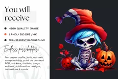Halloween Gnome Clipart PNG, Red and blue Product Image 2