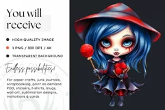 Halloween Gnome Clipart PNG, Red and blue Product Image 2