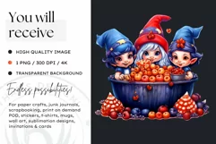 Halloween Gnome Clipart PNG, Red and blue Product Image 2