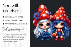 Halloween Gnome Clipart PNG, Red and blue Product Image 2