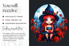 Halloween Gnome Clipart PNG, Red and blue Product Image 2