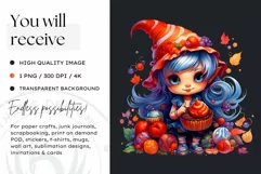 Halloween Gnome Clipart PNG, Red and blue Product Image 2
