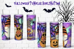 Halloween gnome tumbler sublimation | Halloween gnome PNG Product Image 1