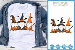 Halloween Gnomes SVG Gnome Witch hat bat SVG cut file Product Image 1