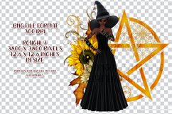 Sunflower Pentagram Witch PNG Graphics Sublimation BUNDLE Product Image 2