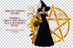 Sunflower Pentagram Witch PNG Graphics Sublimation BUNDLE Product Image 6