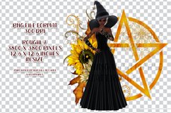 Sunflower Pentagram Witch PNG Graphics Sublimation BUNDLE Product Image 3