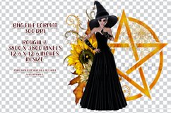Sunflower Pentagram Witch PNG Graphics Sublimation BUNDLE Product Image 7