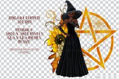 Sunflower Pentagram Witch PNG Graphics Sublimation BUNDLE Product Image 5
