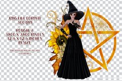 Sunflower Pentagram Witch PNG Graphics Sublimation BUNDLE Product Image 8