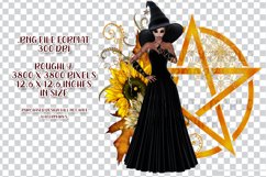 Sunflower Pentagram Witch PNG Graphics Sublimation BUNDLE Product Image 4