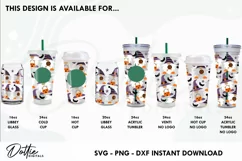 Halloween Spooky Gonks Starbucks Hot Cup Wrap SVG 16oz Product Image 3