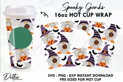 Halloween Spooky Gonks Starbucks Hot Cup Wrap SVG 16oz Product Image 1