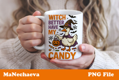 Funny Halloween Goose Sublimation | Witch Candy PNG Product Image 3