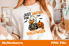 Funny Halloween Goose Sublimation Just Waiting for Halloween Product Image 2