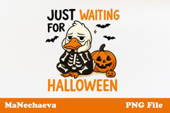 Funny Halloween Goose Sublimation Just Waiting for Halloween Product Image 1