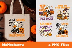 Funny Halloween Goose Clipart | Skeleton Duck PNG Product Image 1