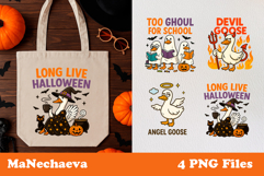 Funny Halloween Goose Clipart | Angel and Devil Goose PNG Product Image 1
