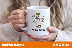 Angel Goose Halloween Sublimation | Funny Goose PNG Product Image 3