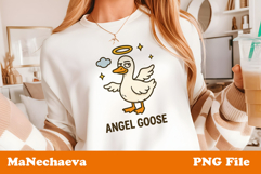 Angel Goose Halloween Sublimation | Funny Goose PNG Product Image 2