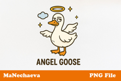 Angel Goose Halloween Sublimation | Funny Goose PNG Product Image 1