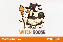 Halloween Goose Sublimation | Witch Goose PNG Product Image 1