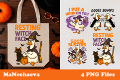 Funny Halloween Goose Clipart | Witch Goose Sublimation Product Image 1