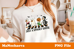 Spooky Goose Halloween Walk PNG | Funny Duck Clipart Product Image 1