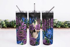 Goth Skinny Tumbler Design, Halloween Sublimation Tumbler Wrap, Skinny Tumbler 20 OZ, Halloween Skull Tumbler Design, Skull And Roses, Horror Tumbler Decal, Floral Tumbler Wrap PNG, Straight And Tapered, Sublimation Waterslide, Vintage Printable PNG