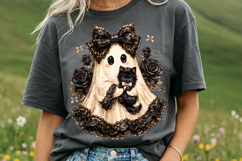 Halloween Preppy Gothic Ghost Black Cat Product Image 3