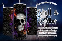 Halloween Tumbler - Gothic Floral Skull &amp; Spider Product Image 1