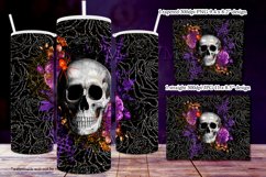 Halloween Tumbler - Gothic Floral Skull &amp; Spider Product Image 2
