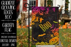Halloween Glowing Gradient Boo Garden Flag Sublimation Product Image 1