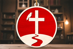 Halloween Graveyard Cross Laser Cut SVG Product Image 1