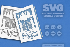 Halloween Greeting Card Papercut SVG Product Image 2