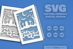 Halloween Greeting Card Papercut SVG Product Image 2