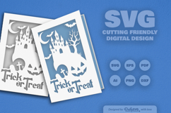 Halloween Greeting Card Papercut SVG Product Image 2