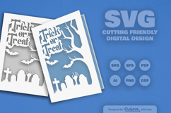 Halloween Greeting Card Papercut SVG Product Image 4
