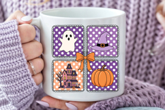 Halloween Grid Sublimation, Coquette Bow Halloween PNG Product Image 4