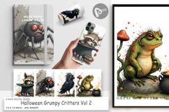 Digital Paper Halloween Grumpy Critters Product Image 1