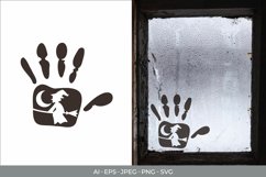 Hand with Witch Draw for Window Sticker Product Image 1
