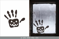 Hand with Pumpkin Draw for Window Sticker Product Image 1