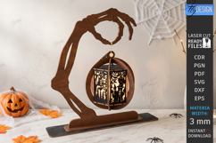Halloween Hand Lantern Laser Cut | Halloween Hanging Lantern Product Image 1