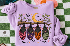 Halloween Hanging Bats PNG,Moon and Branch Design Product Image 1