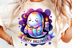 halloween happy candle ghost png, cute halloween ghost clipart, kawaii ghost with candle design, halloween cozy ghost printable, halloween ghost sublimation png, spooky cute candle ghost art, halloween ghost décor design, happy halloween ghost illustratio